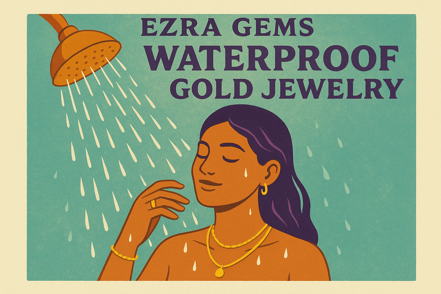 1. Ezra Gems waterproof gold jewelry
