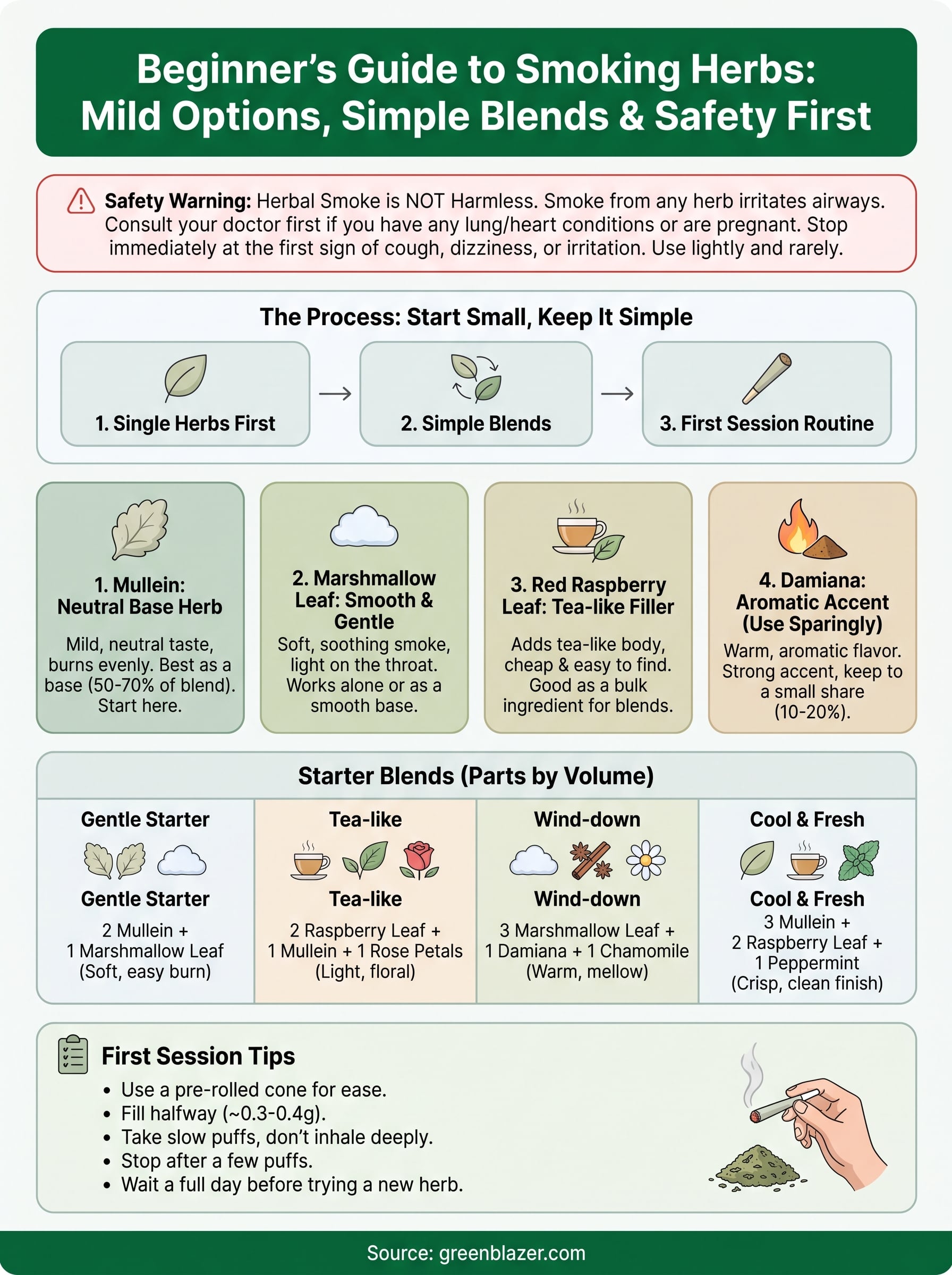 smoking herbs for beginners infographic