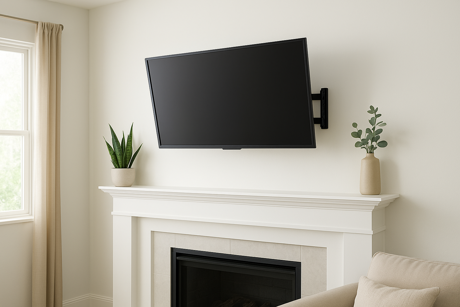 4. Tilting mount for a mantel that is already low