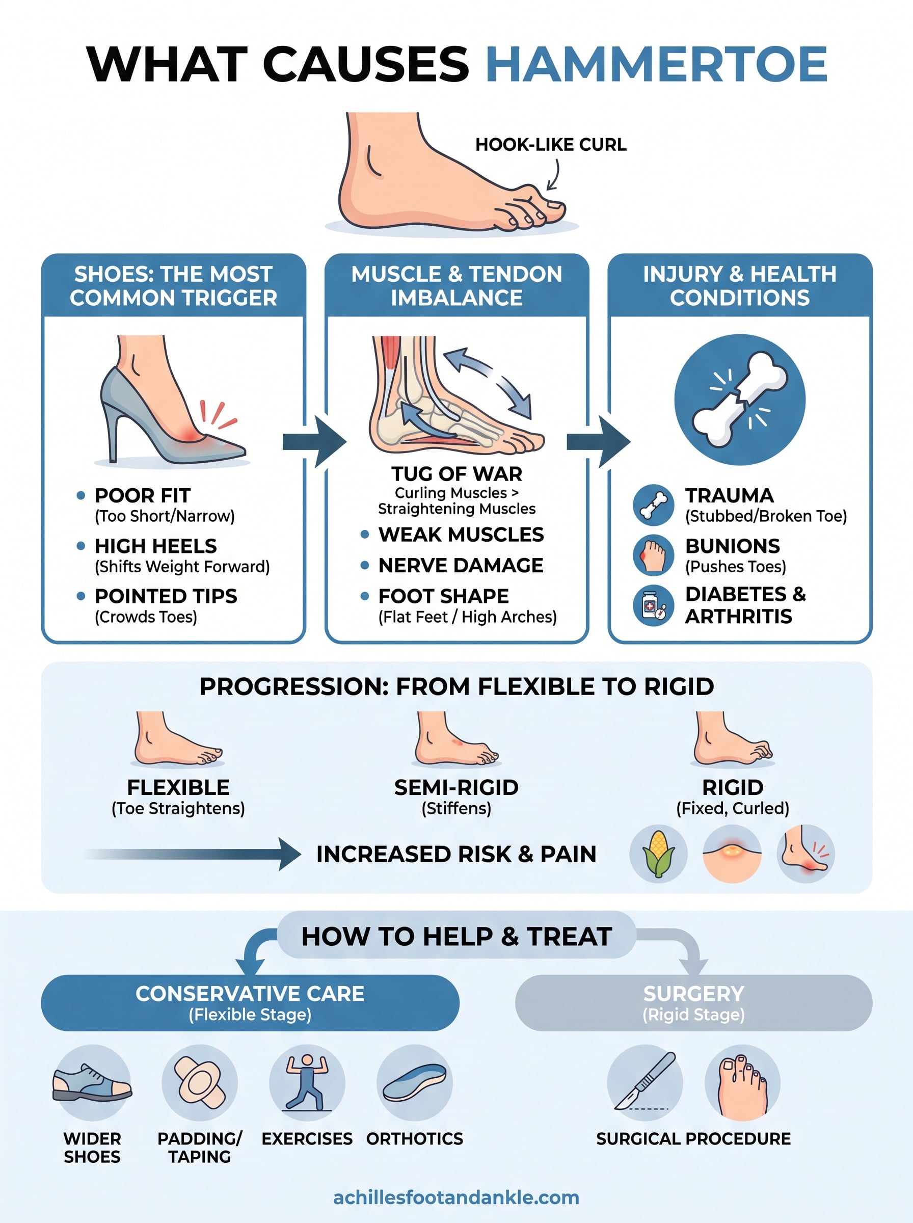 what causes hammertoe infographic