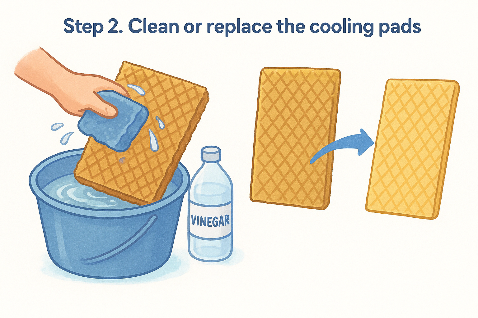 Step 2. Clean or replace the cooling pads