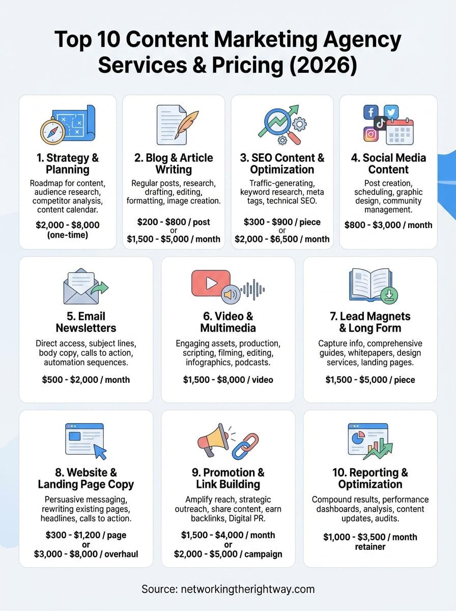 content marketing agency services infographic