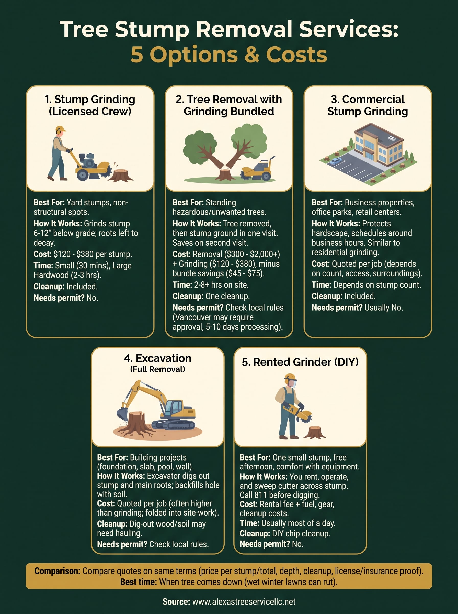 tree stump removal services infographic