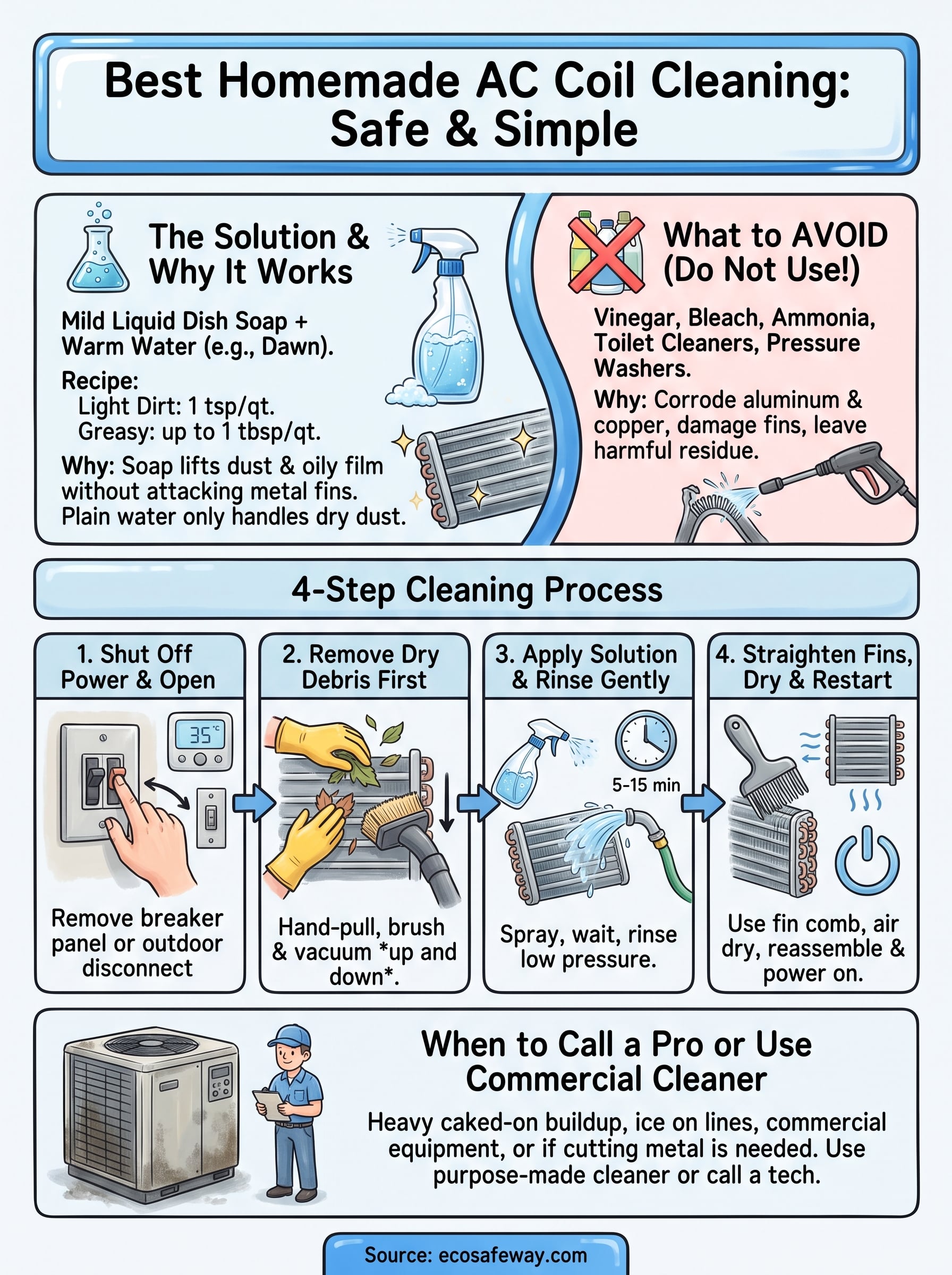 homemade ac coil cleaning solution infographic