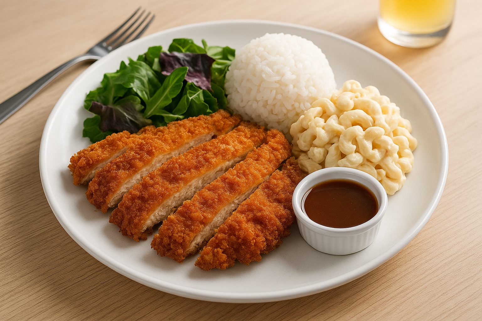 Local style plates such as chicken katsu