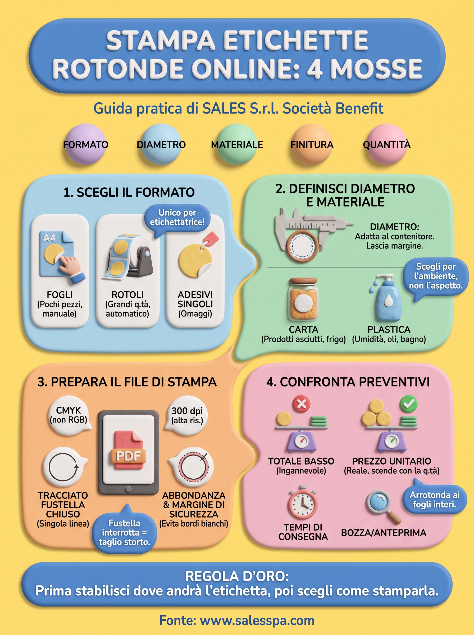 stampa etichette rotonde infographic