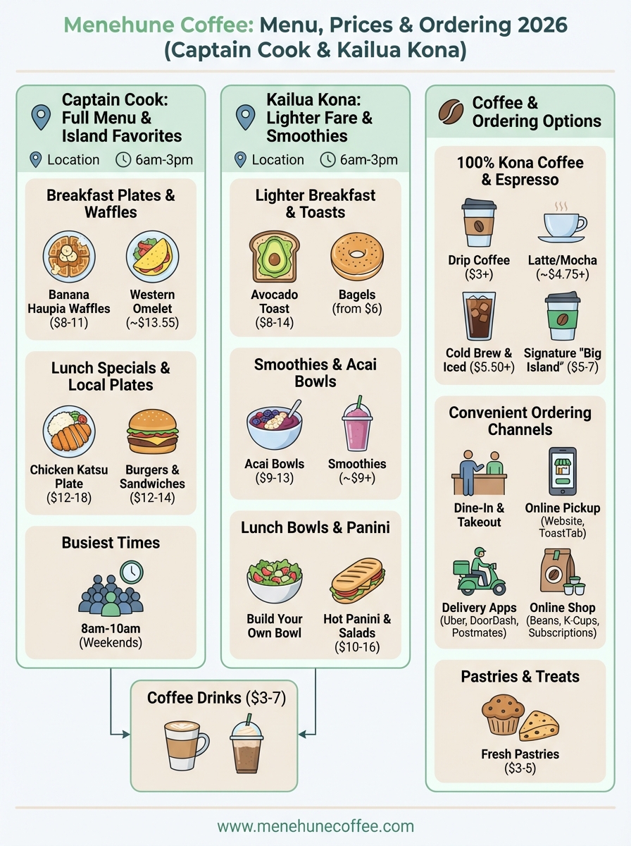 menehune coffee menu infographic
