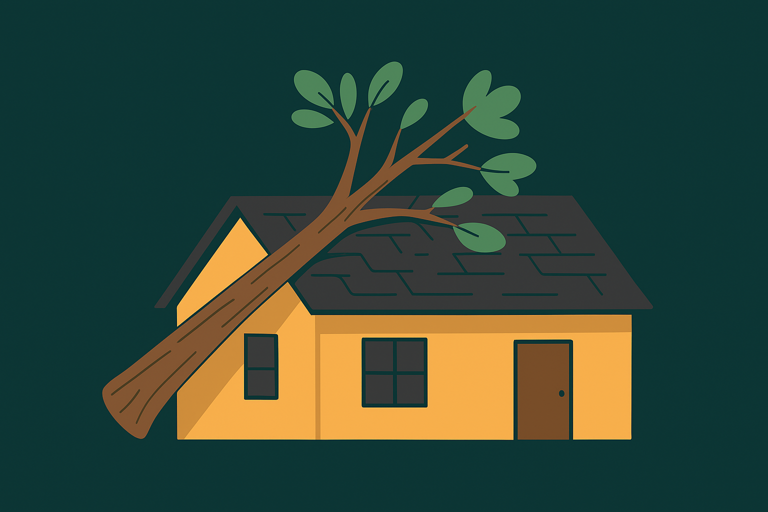 1. A tree or limb on your house or roof