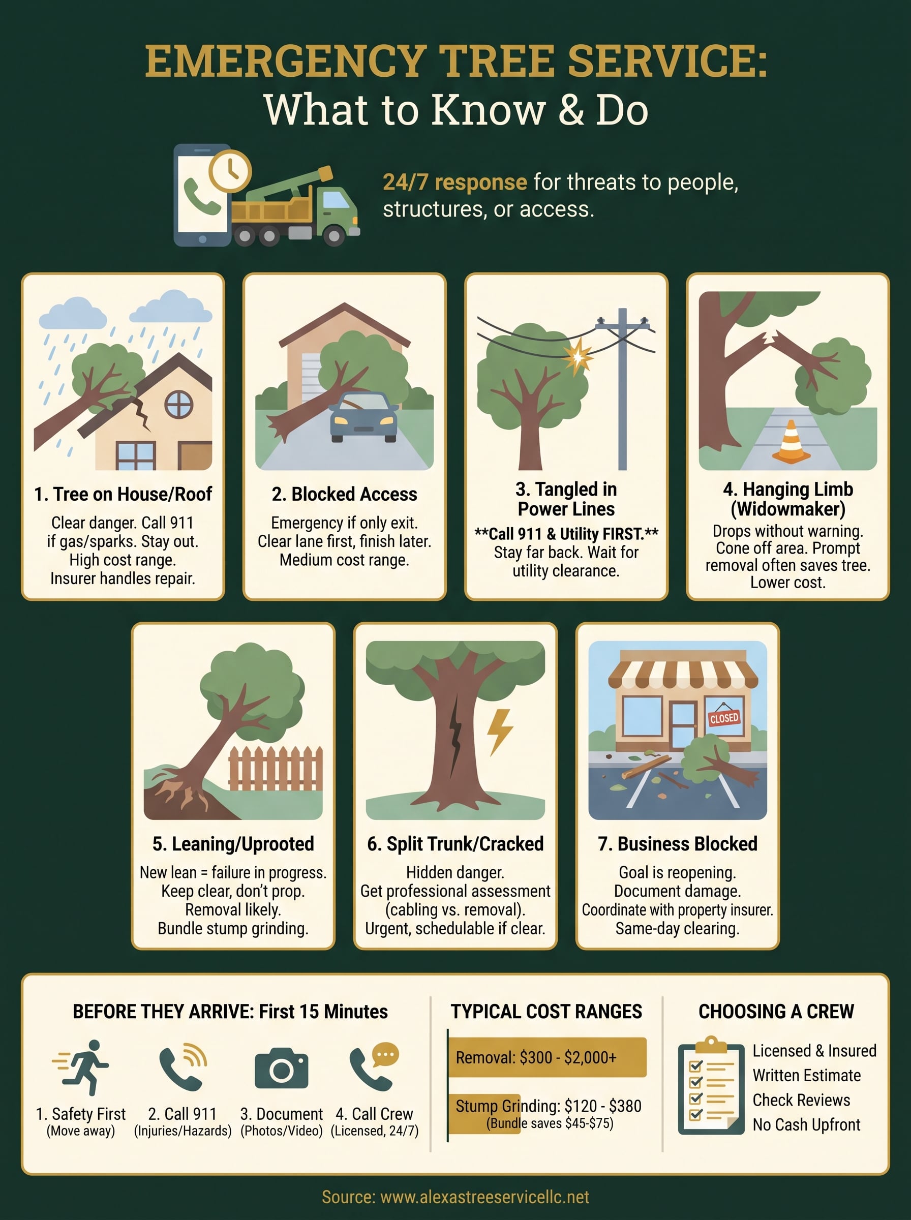 tree emergency service infographic