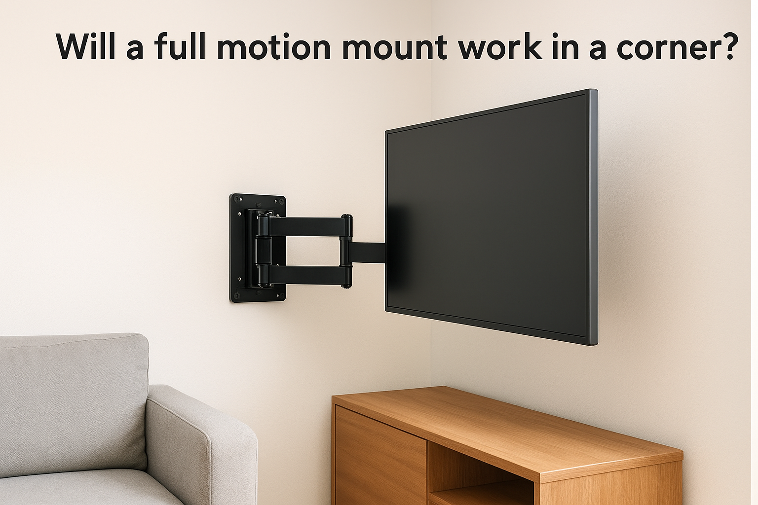 Will a full motion mount work in a corner?