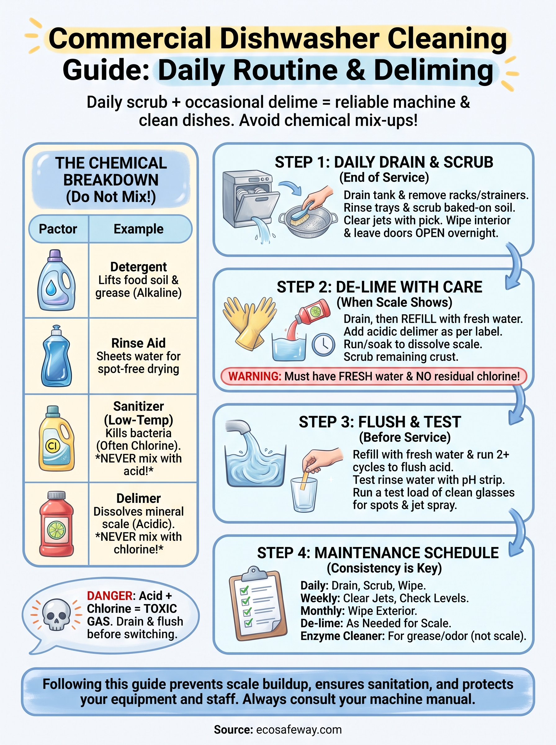commercial dishwasher cleaner infographic