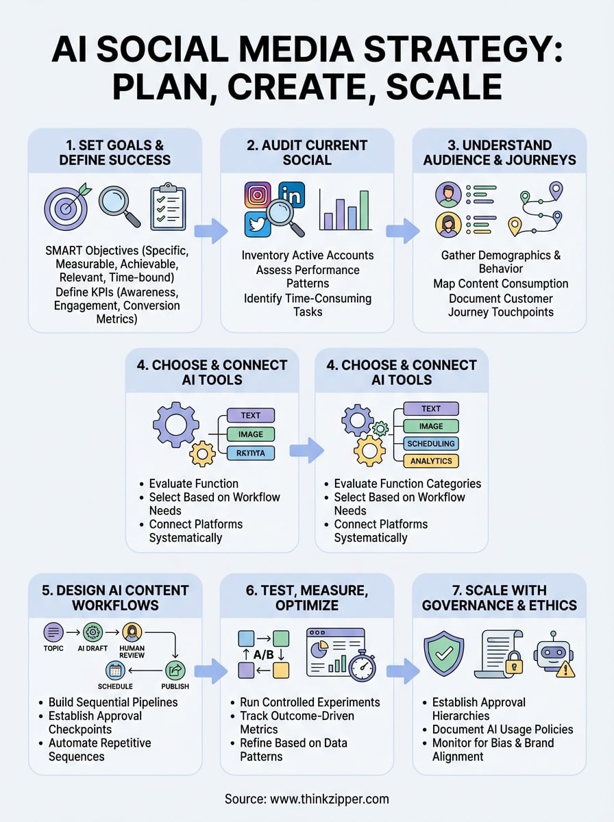 ai social media strategy infographic