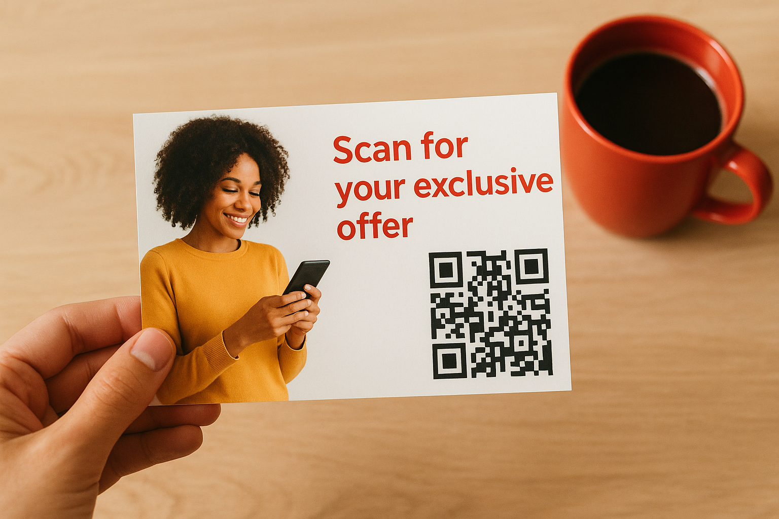 6. Drive online traffic with QR code postcards
