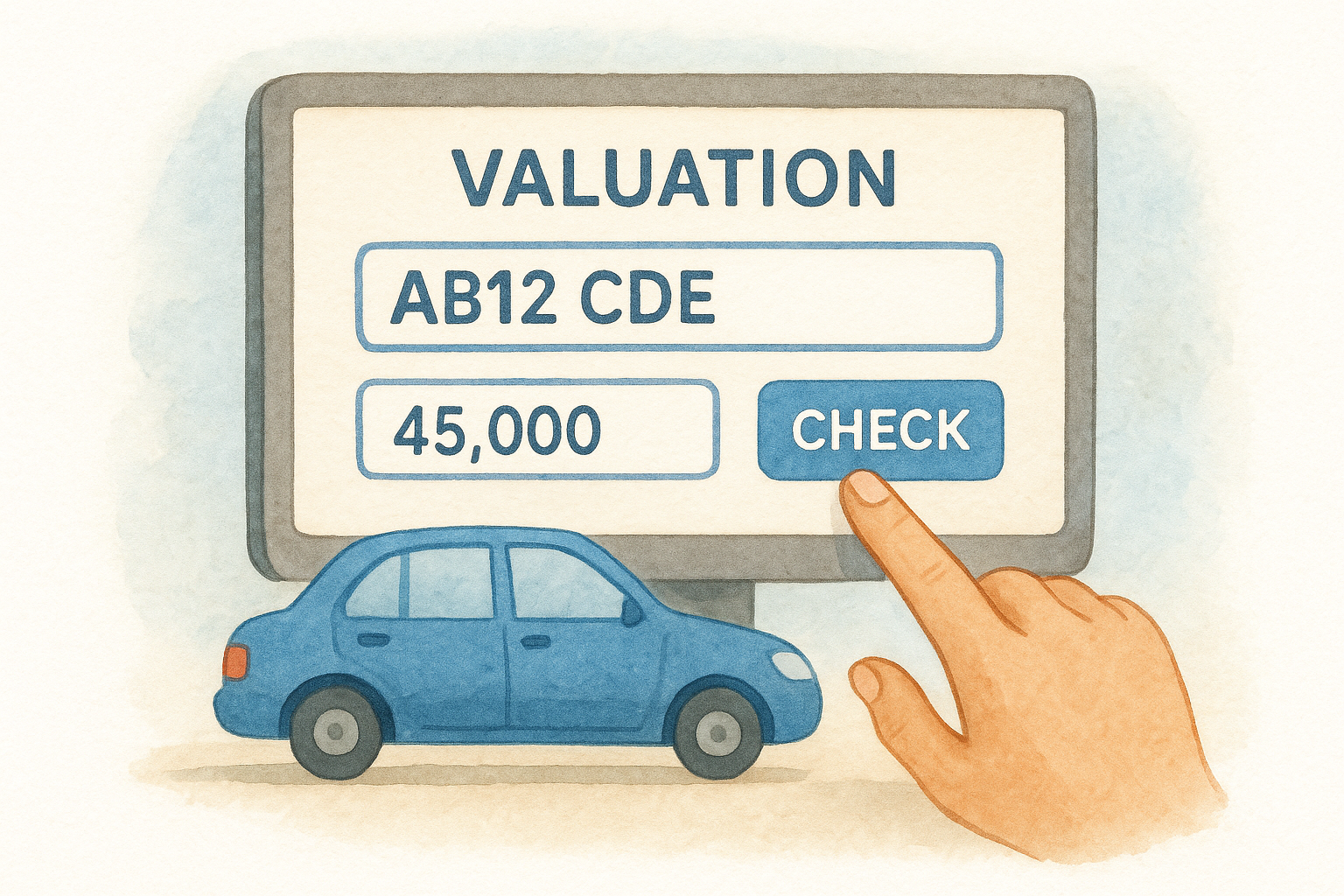 Enter the reg and mileage