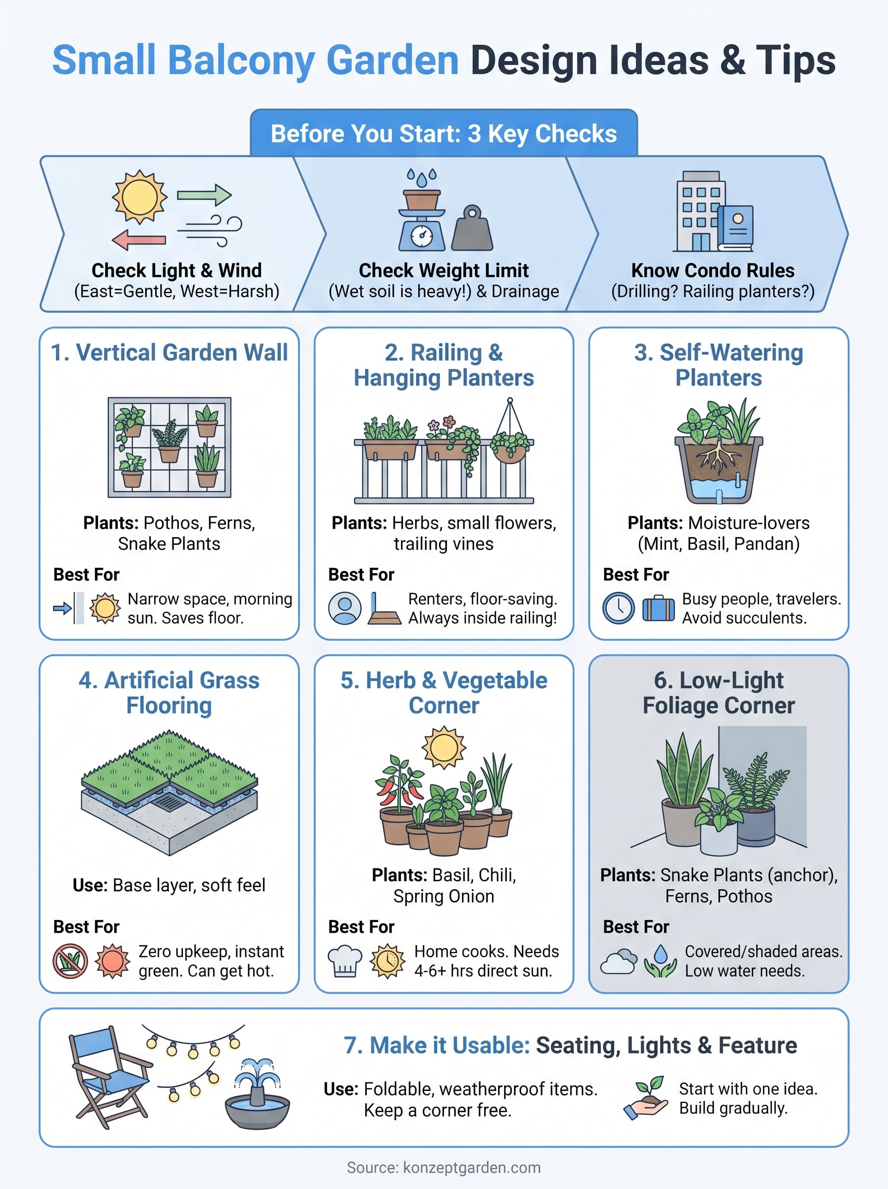 balcony design garden infographic