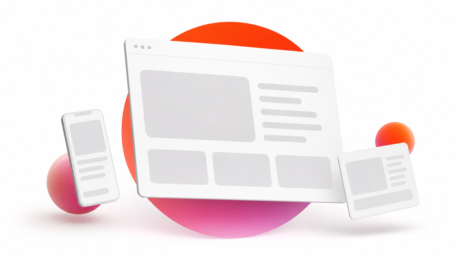A browser window displaying a landing page that fills the full width, with a large hero block and no header, footer, or sidebar.