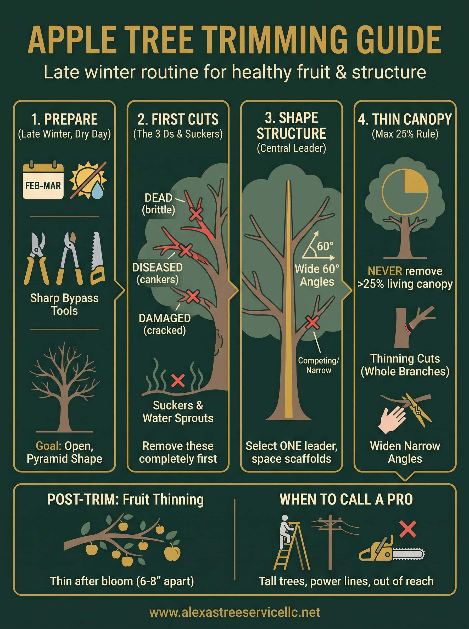 apple tree trimming infographic