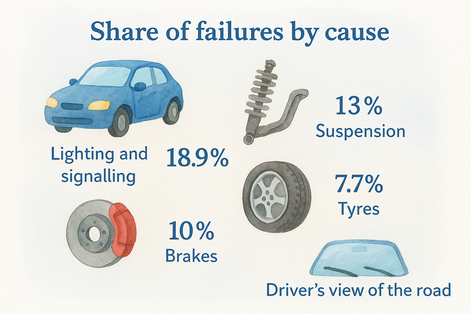Share of failures by cause