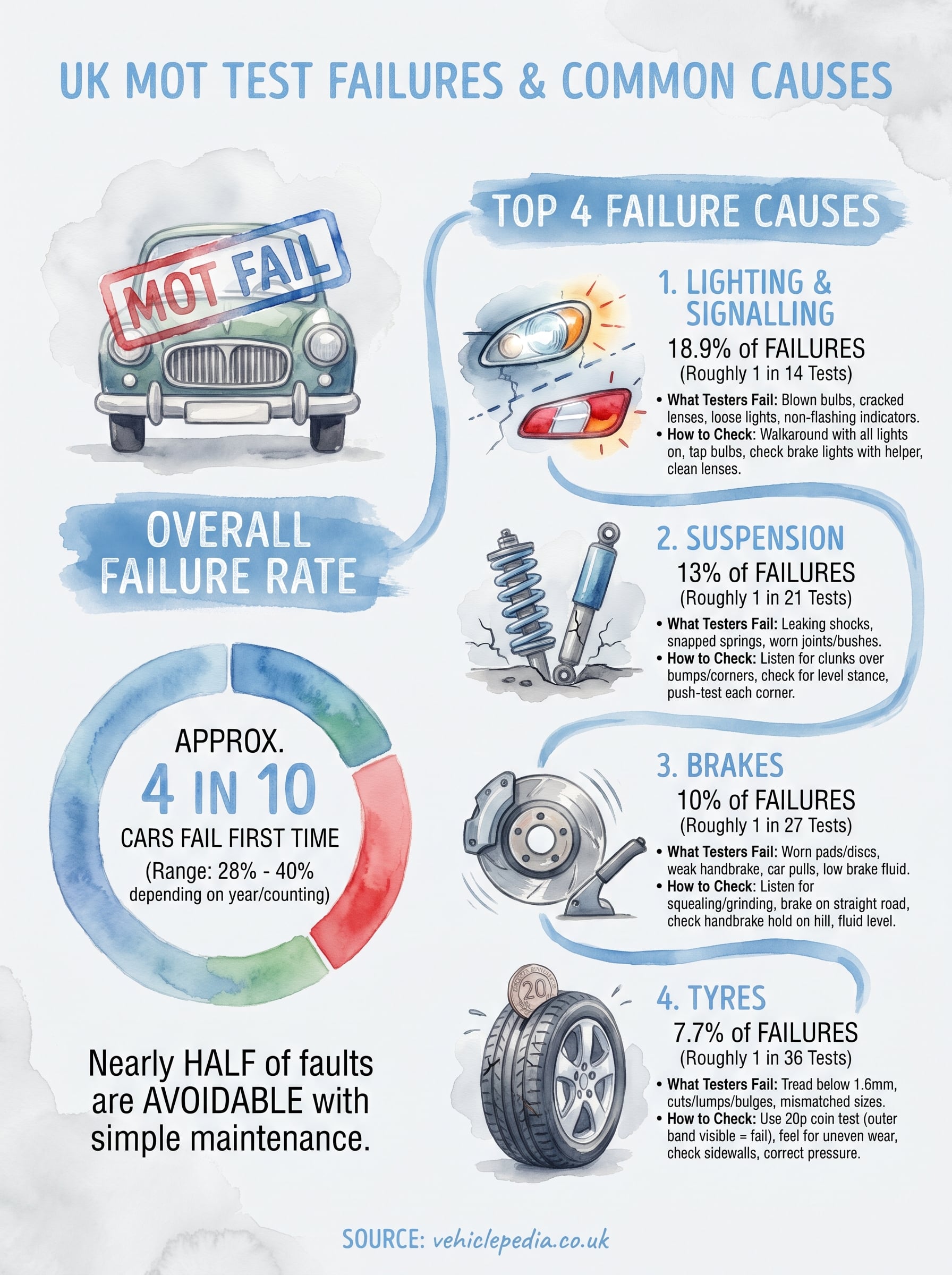 how often do cars fail mot infographic