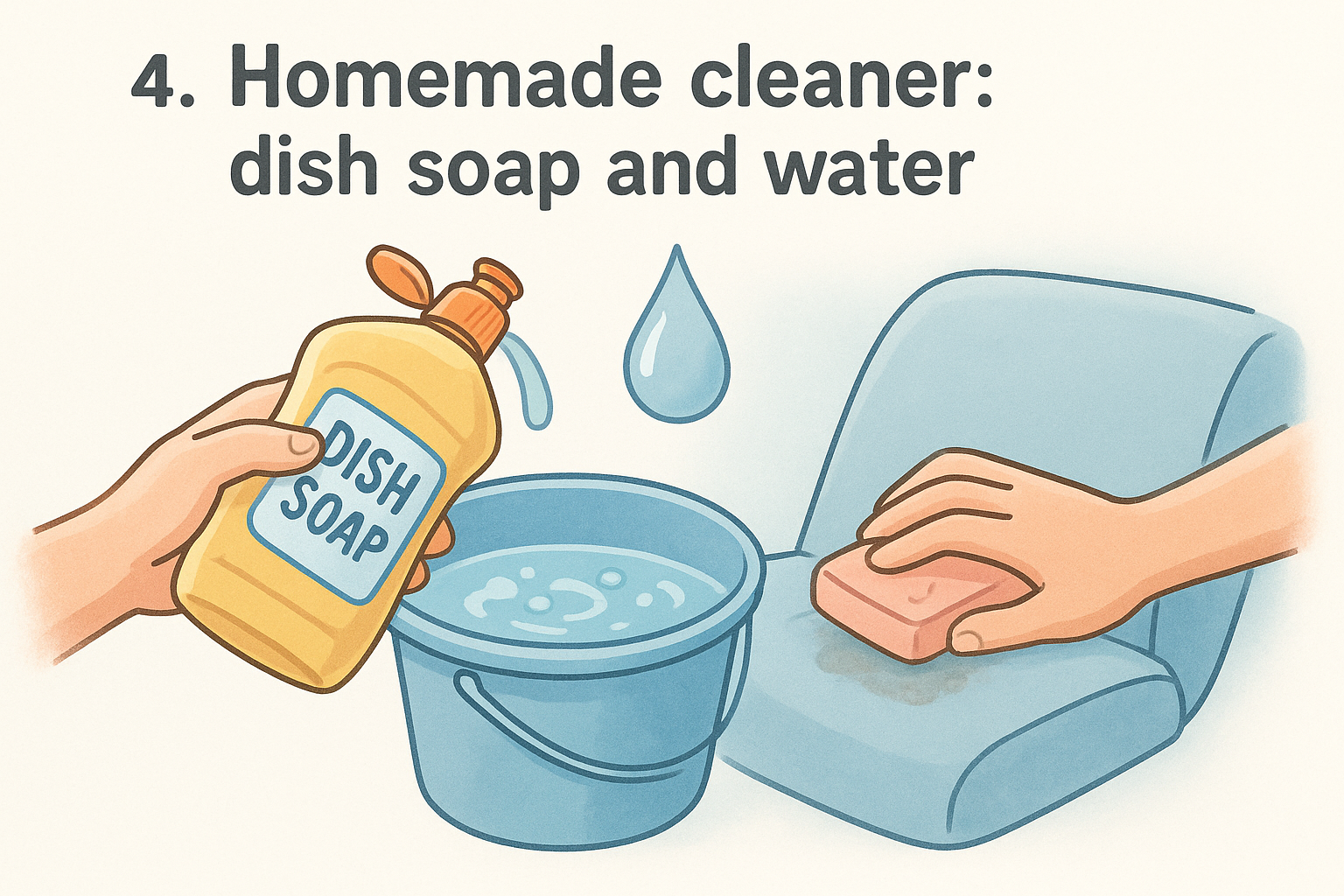 4. Homemade cleaner: dish soap and water
