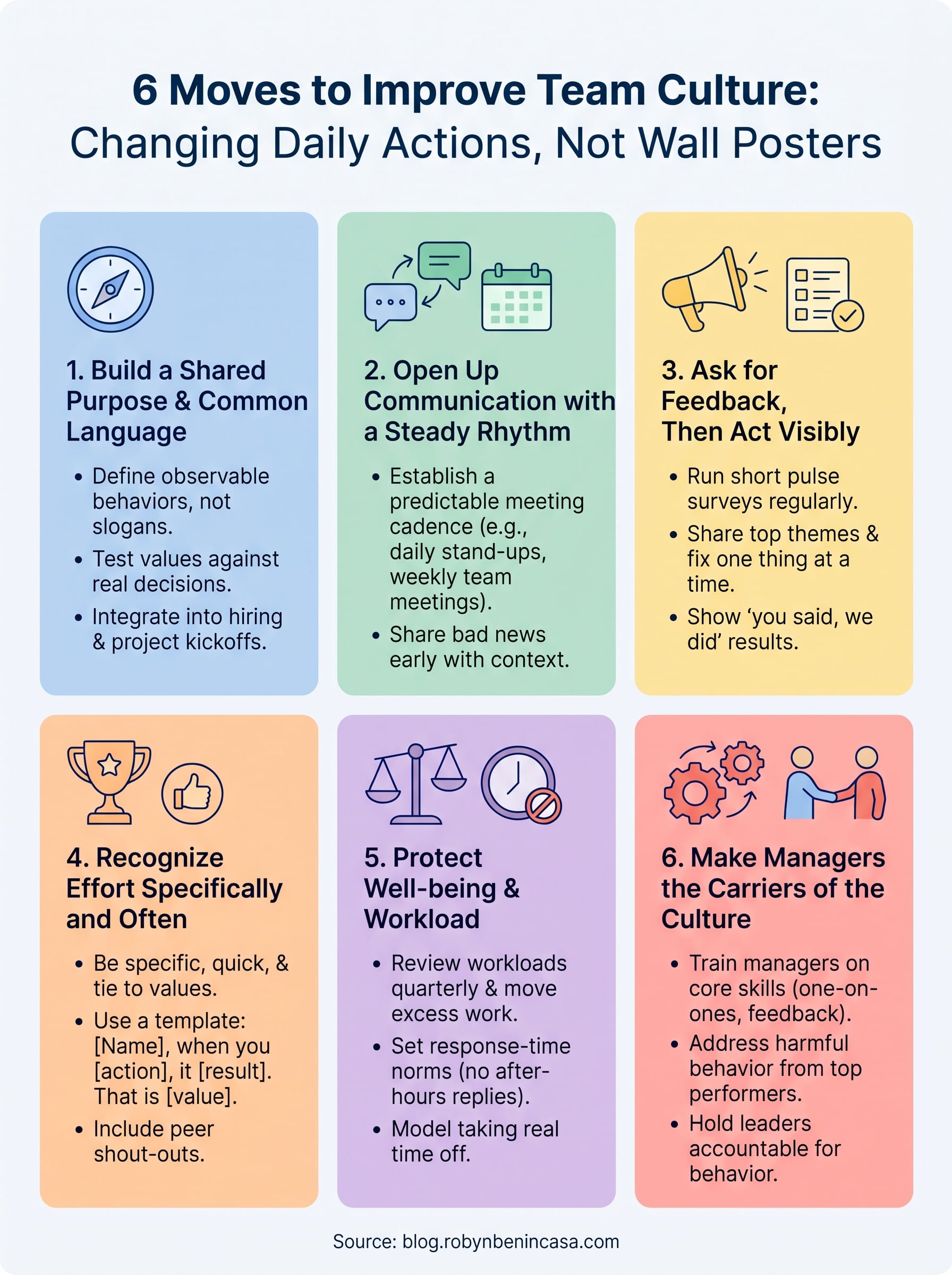 how to improve team culture infographic