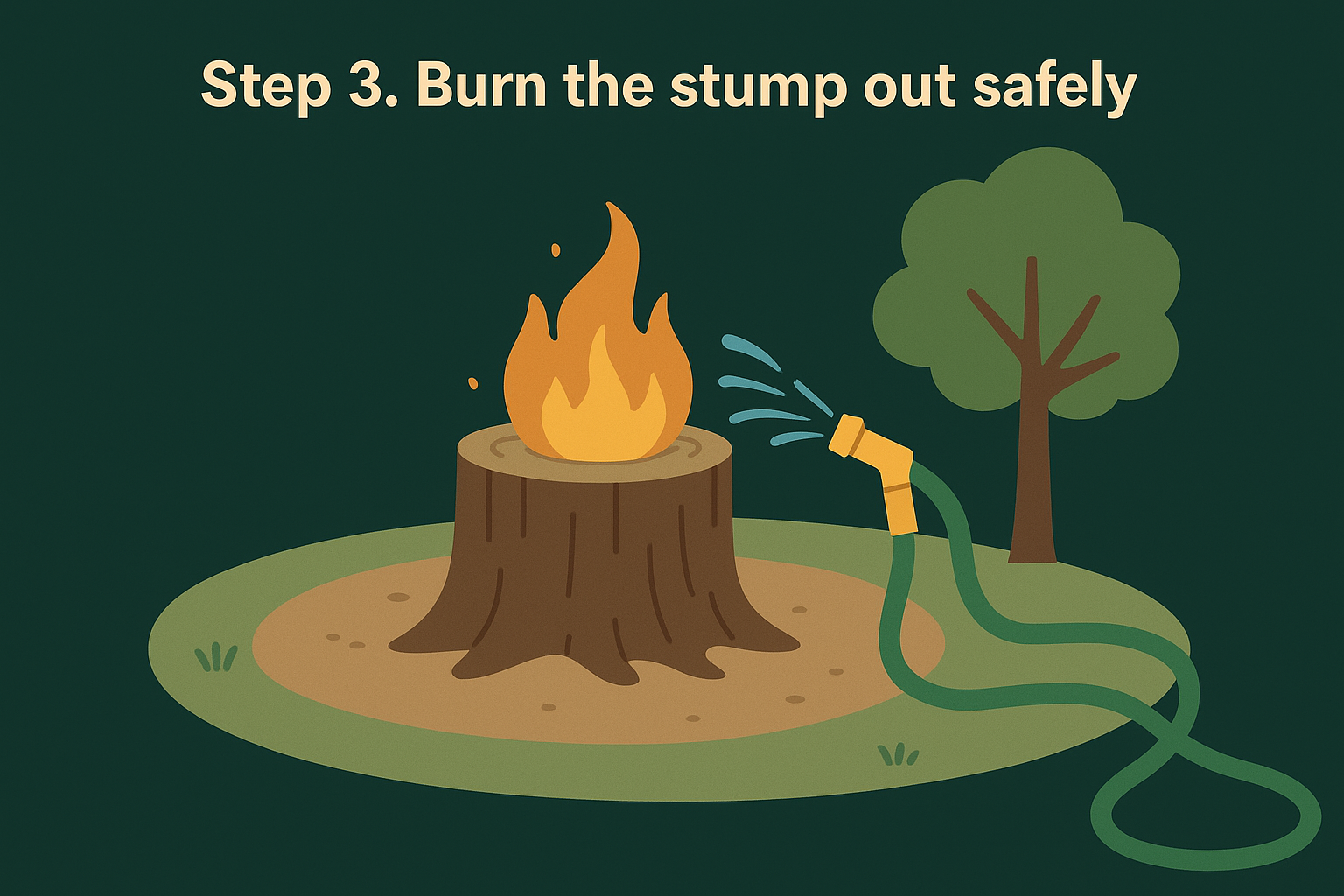 Step 3. Burn the stump out safely