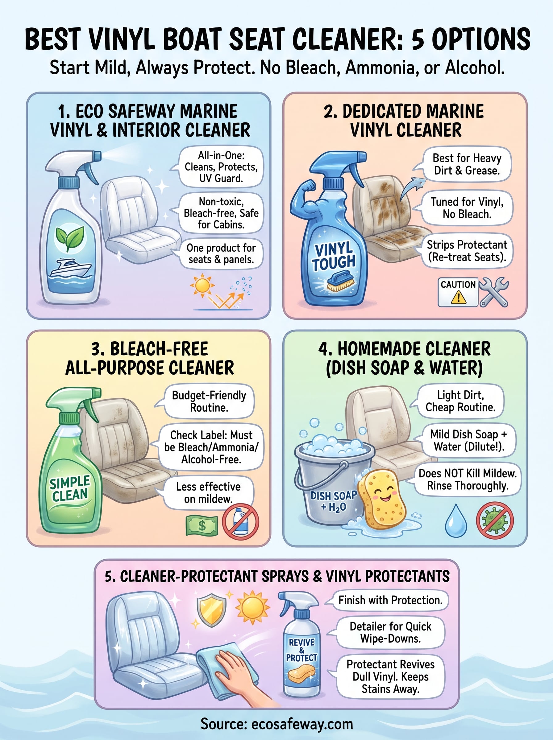 vinyl boat seat cleaner infographic