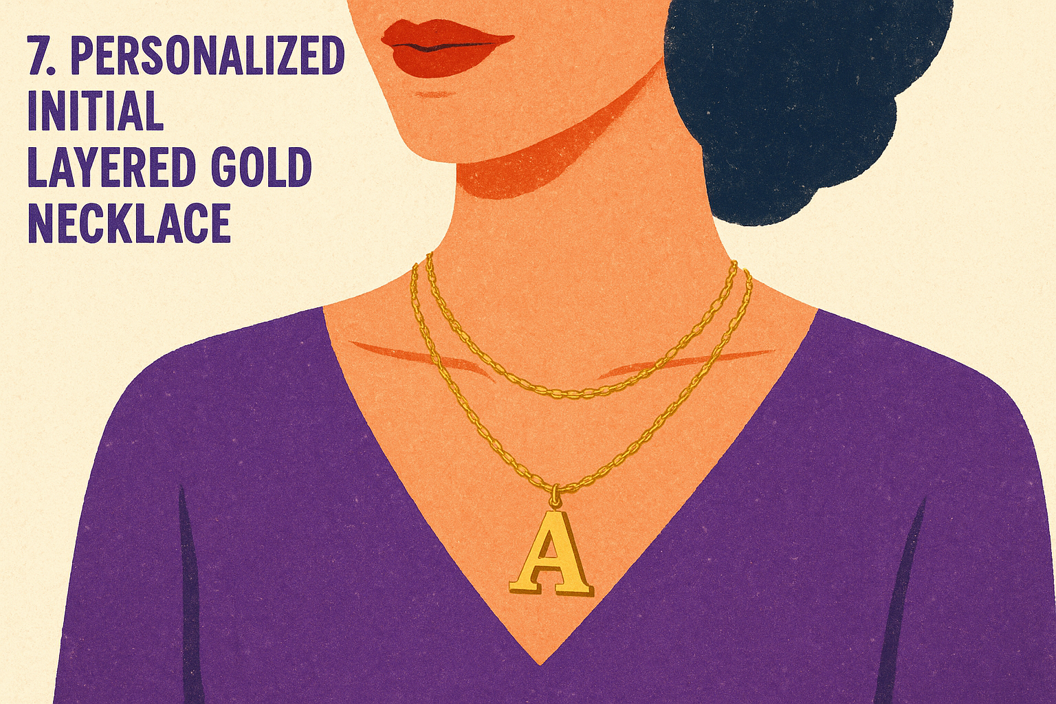 7. Personalized initial layered gold necklace