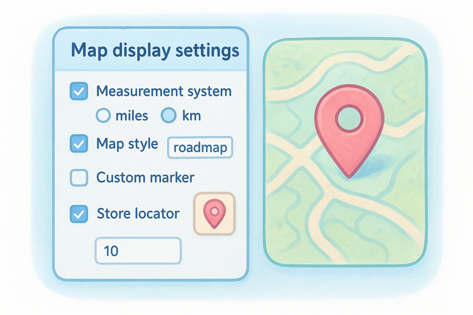 Customize map display settings