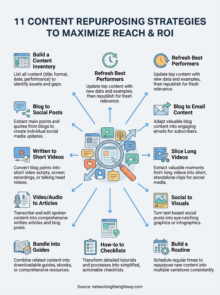 content repurposing strategies infographic
