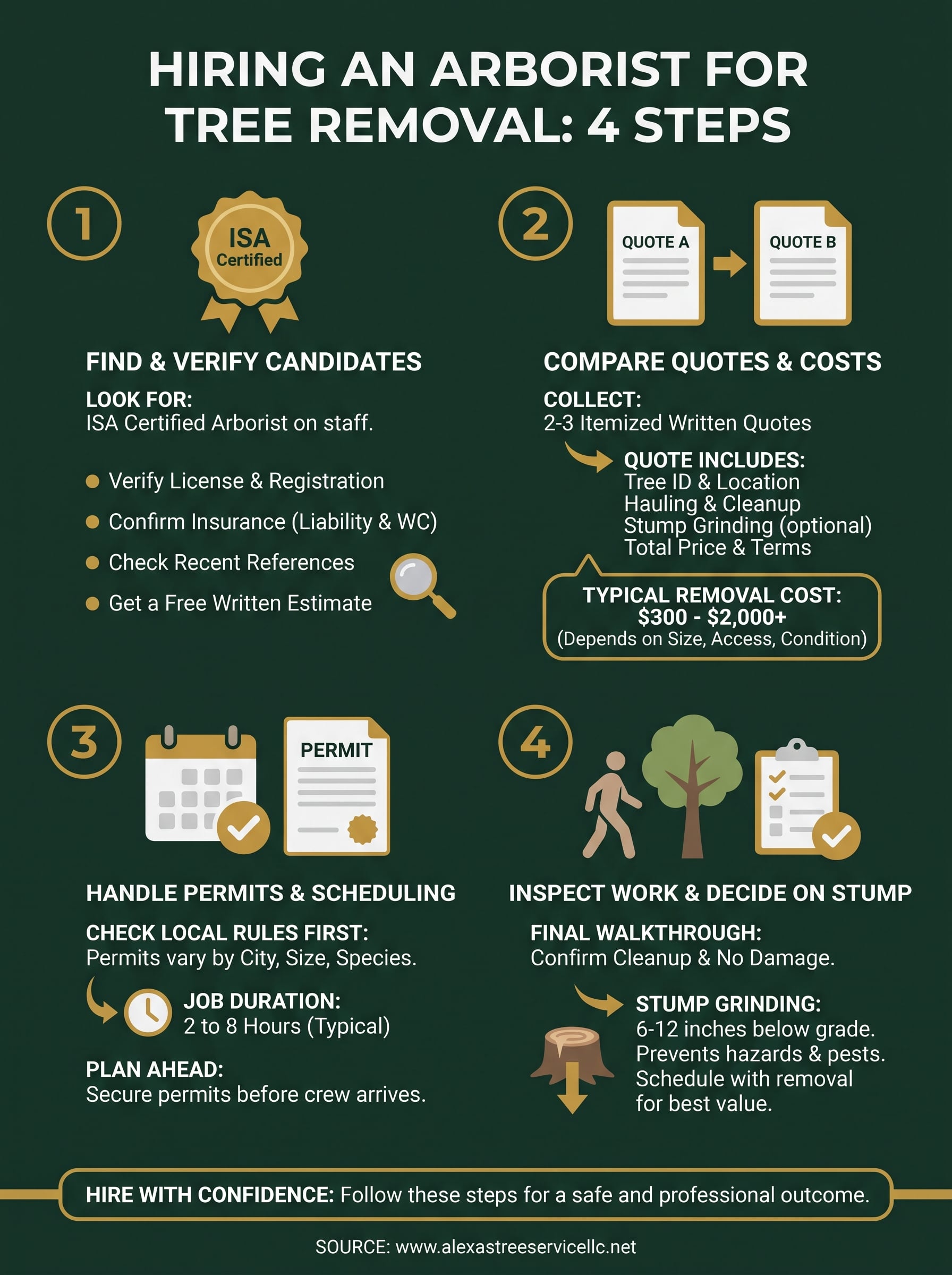 arborist for tree removal infographic