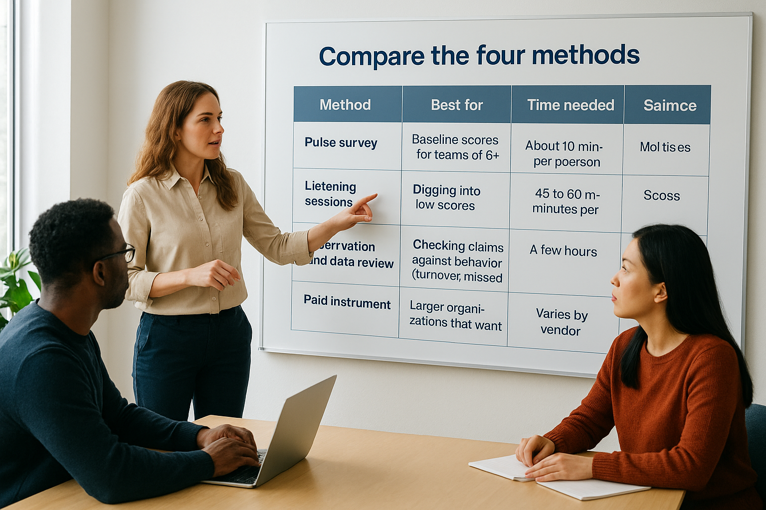 Compare the four methods