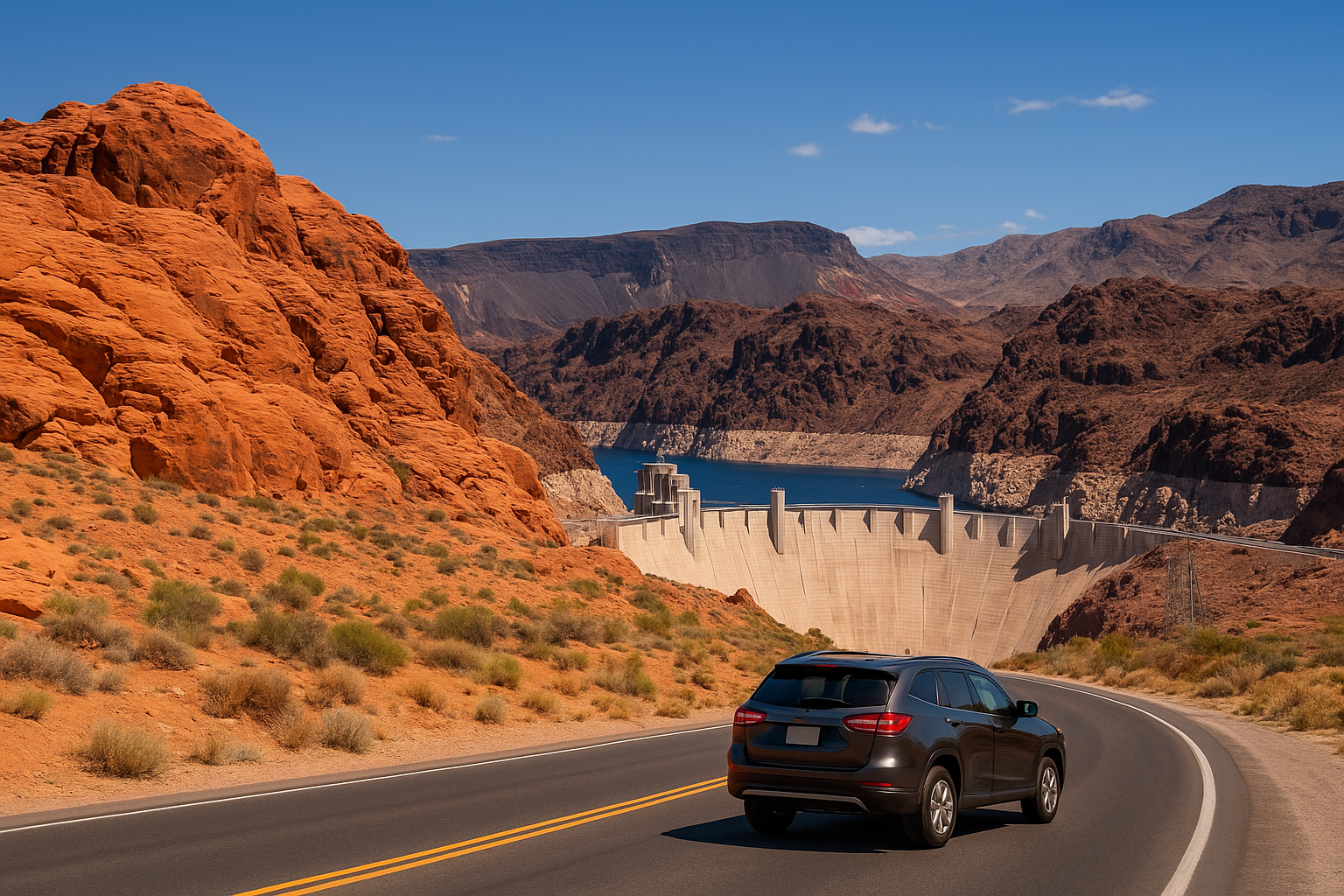9. A desert day trip to Hoover Dam or Red Rock