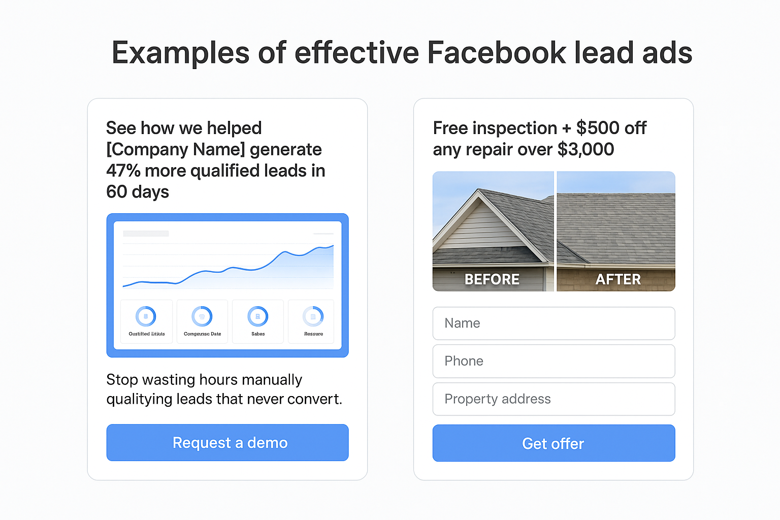 Examples of effective Facebook lead ads