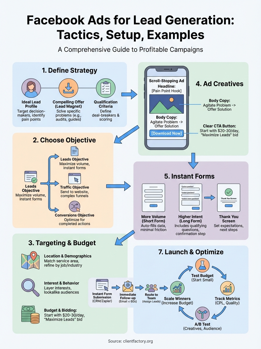 facebook ads for lead generation infographic