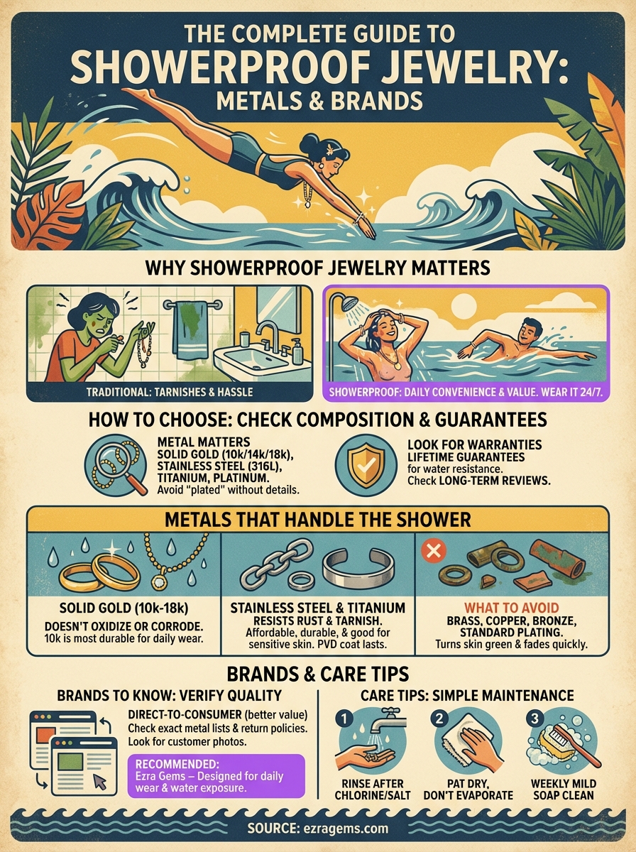 showerproof jewelry infographic