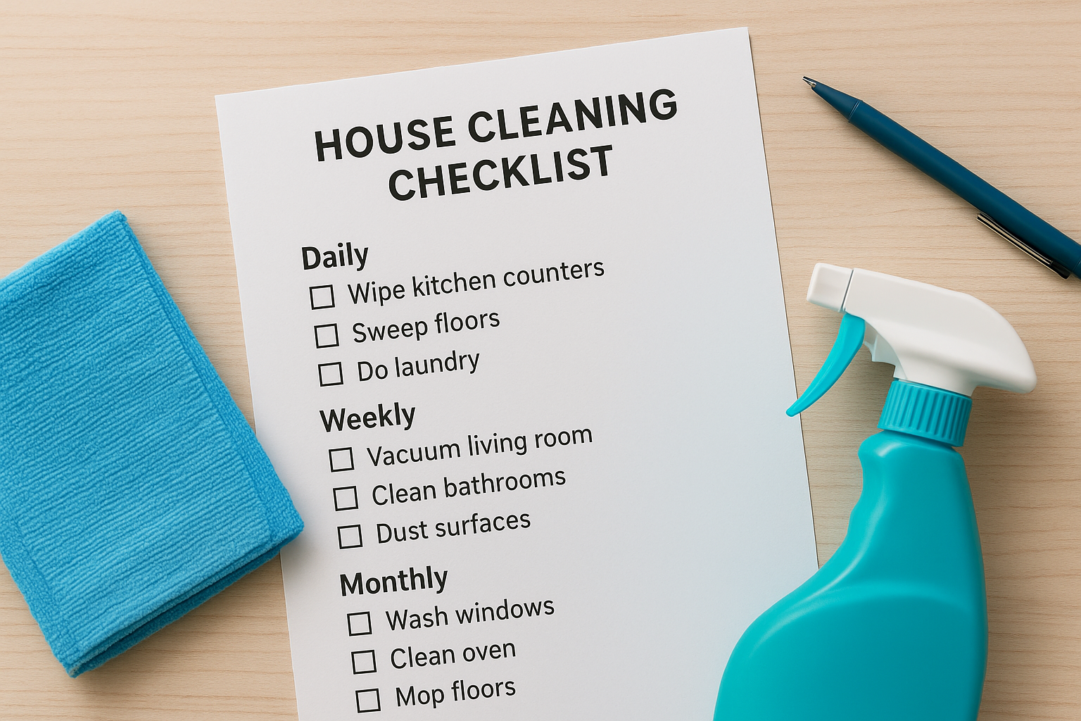 What a house cleaning checklist should cover