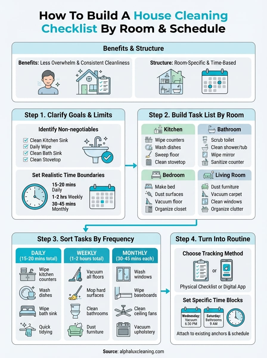house cleaning checklist infographic