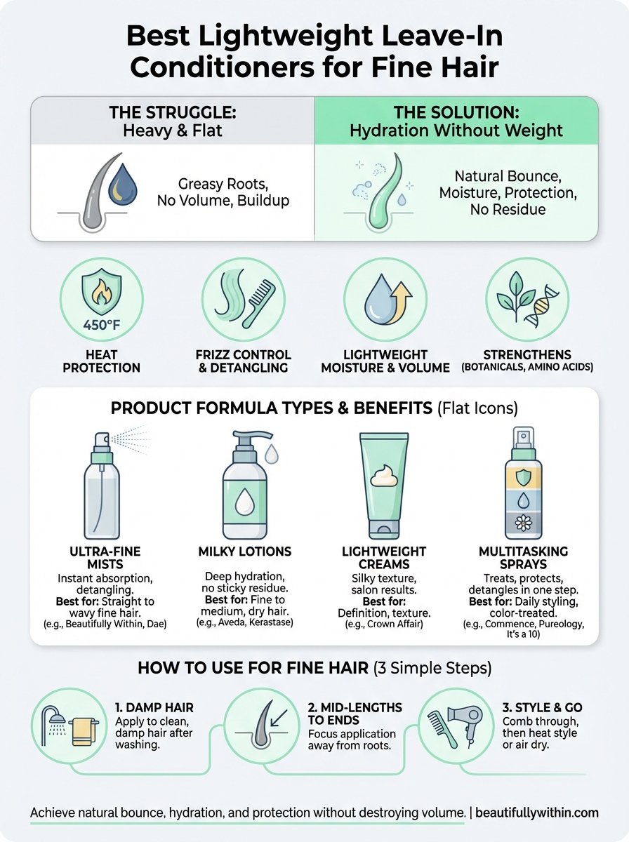 lightweight leave in conditioner for fine hair infographic
