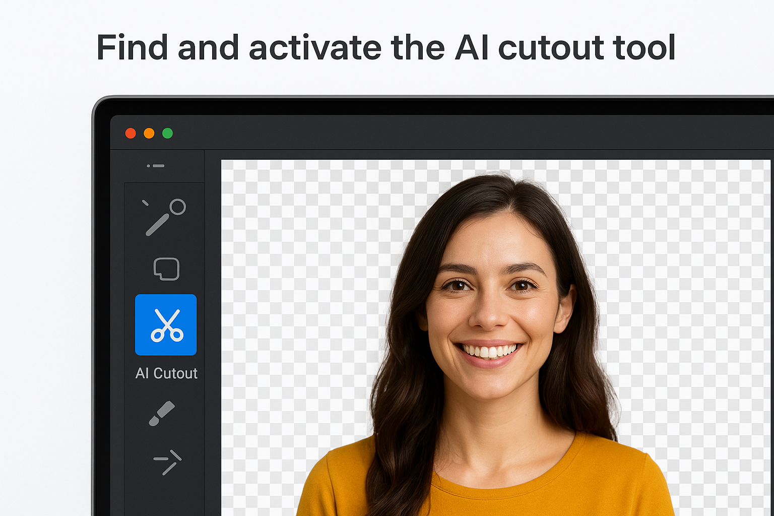 Find and activate the AI cutout tool