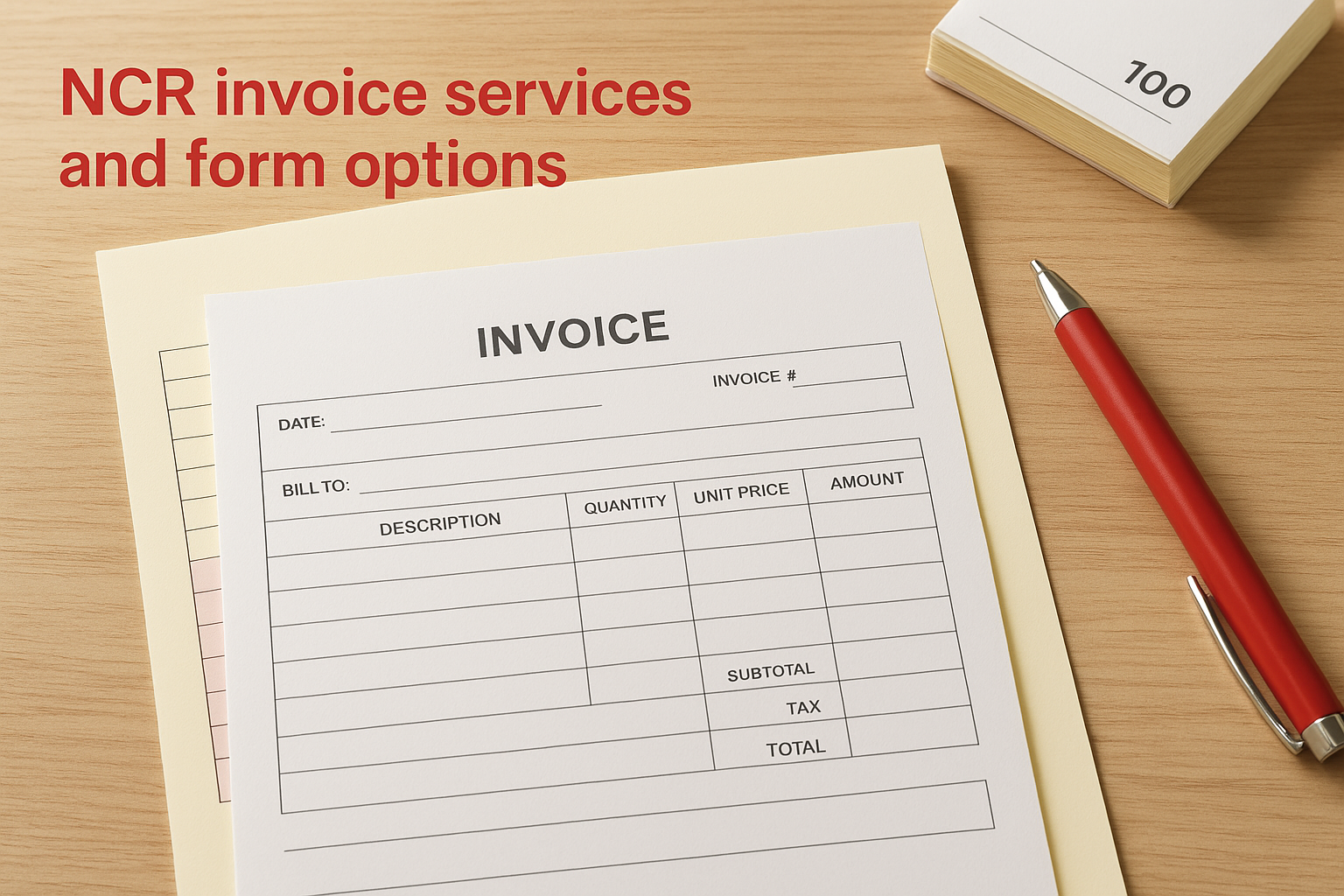 NCR invoice services and form options