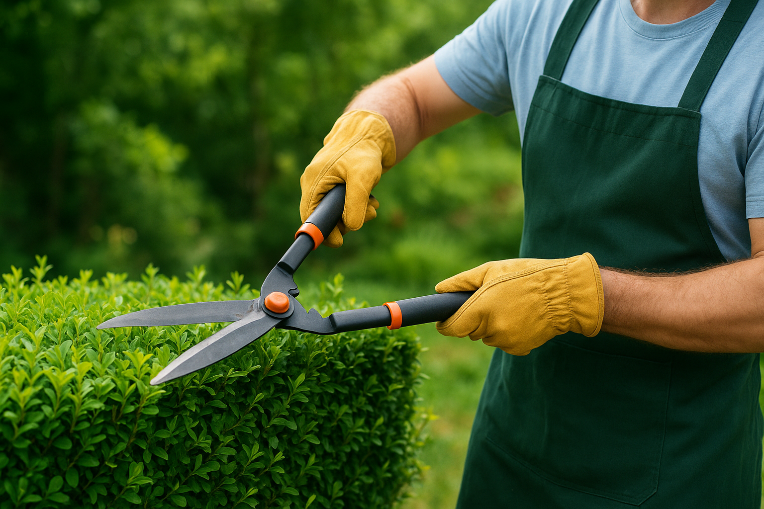 Trimming hedges, shrubs, and small trees
