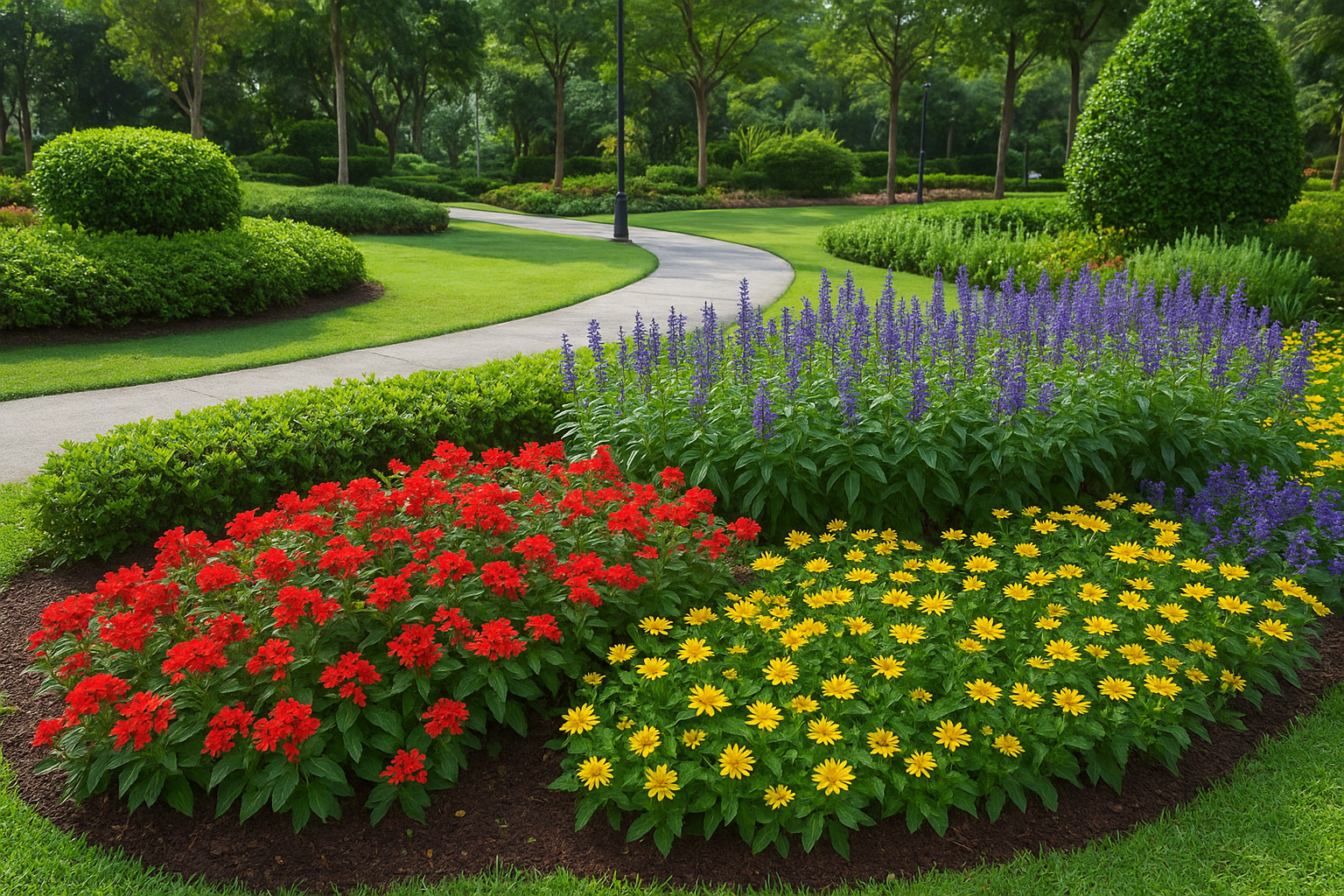 Seasonal plantings for color and interest