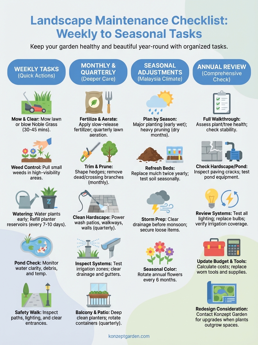 landscape maintenance checklist infographic