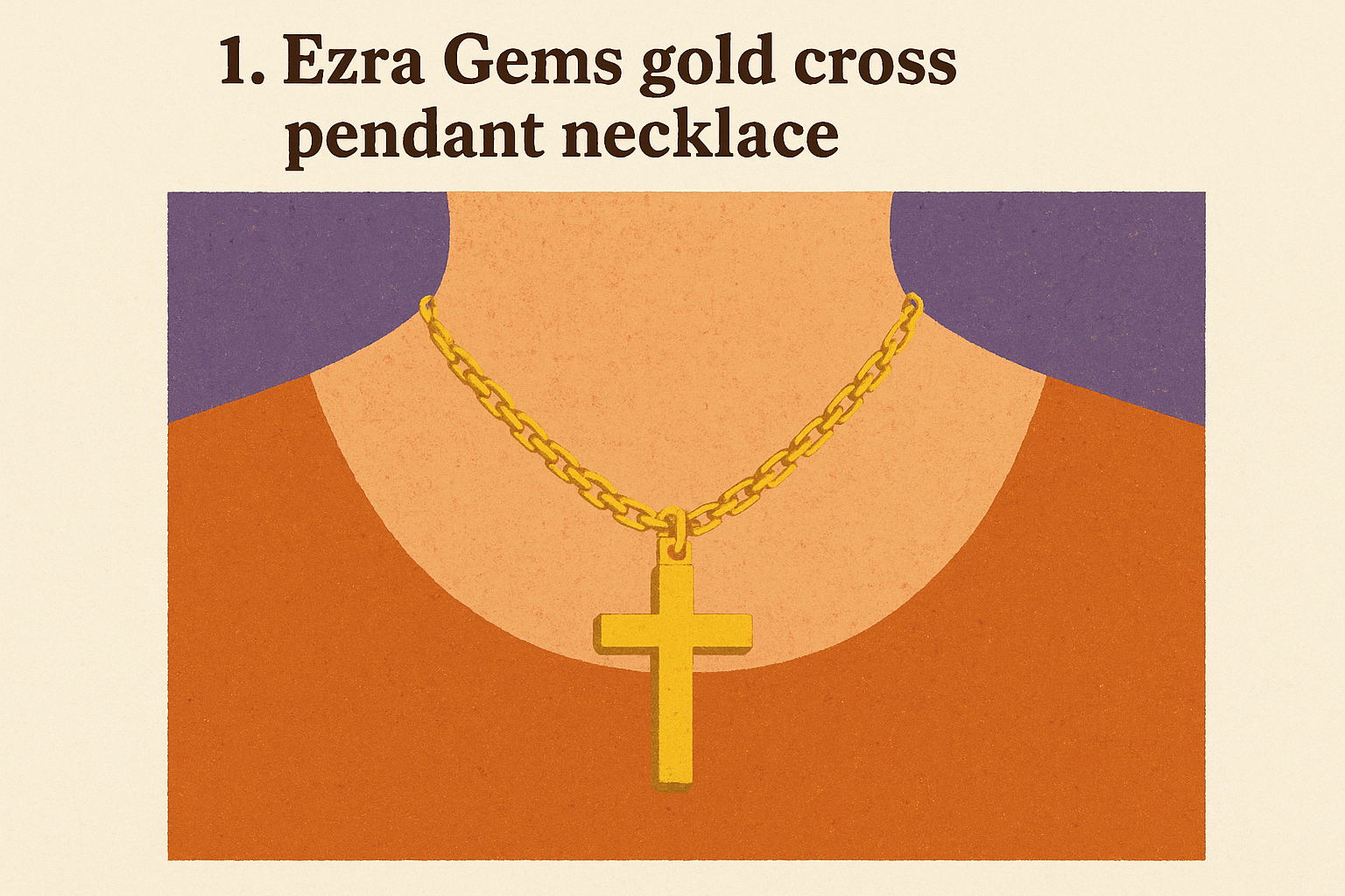 1. Ezra Gems gouden kruisketting