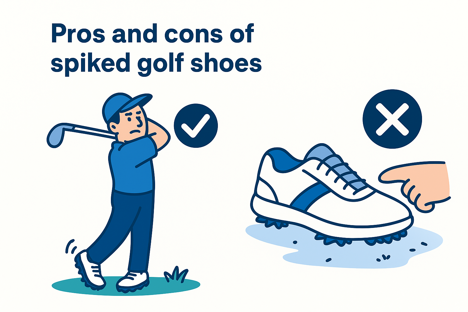 Pros and cons of spiked golf shoes