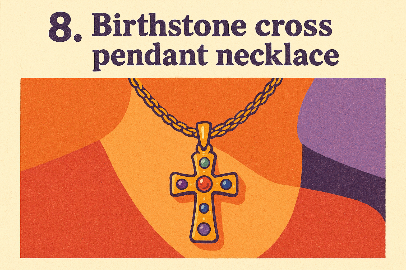 8. Geboortesteen kruisketting