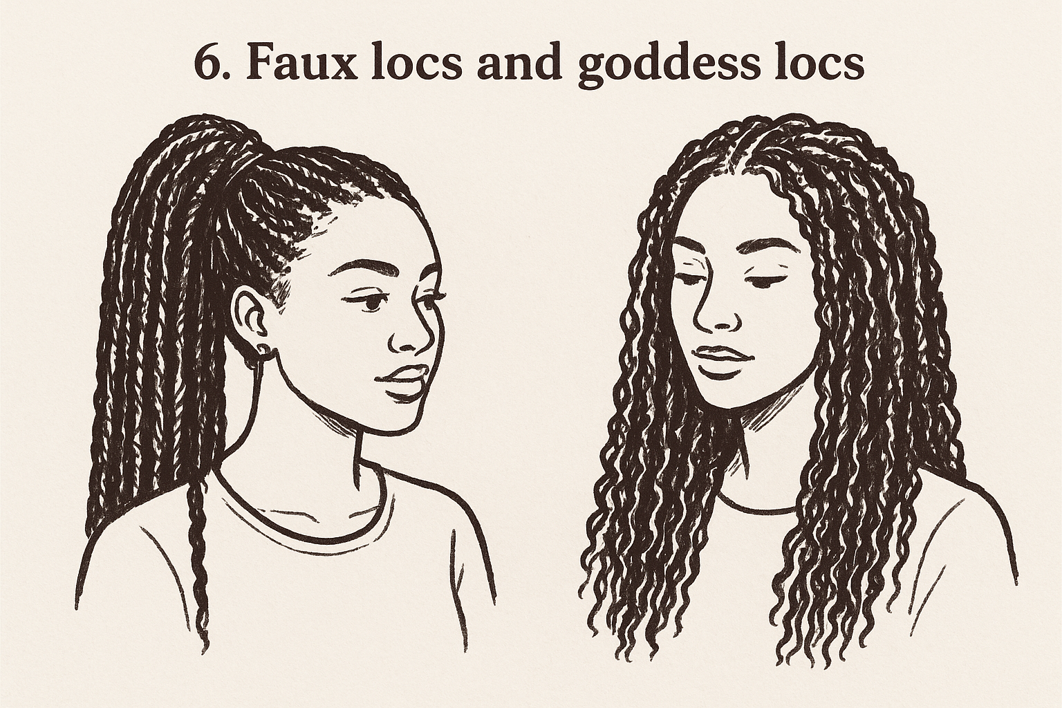 5. Faux locs and goddess locs