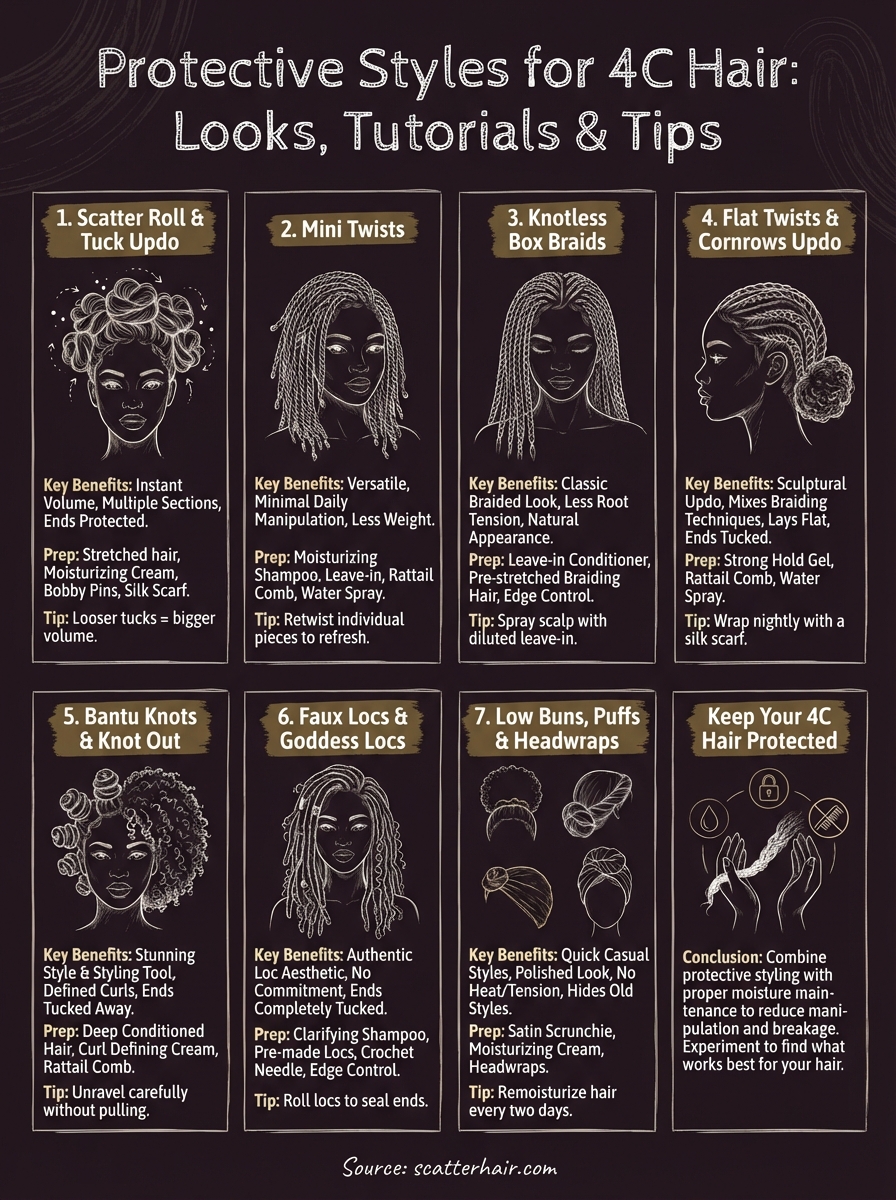 protective styles for 4c hair infographic