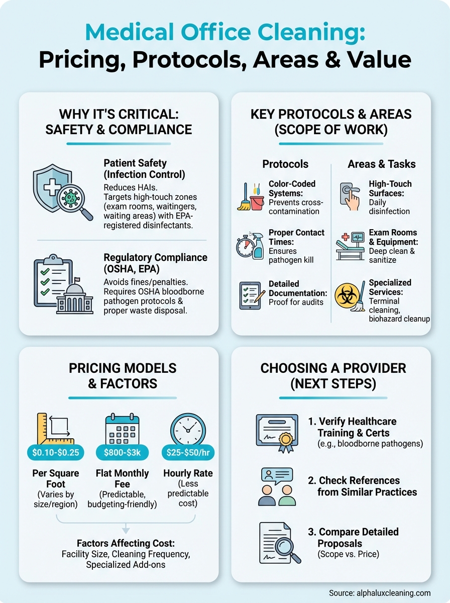 medical office cleaning services infographic